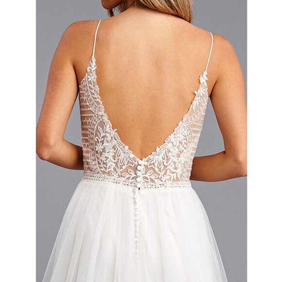 Off White Filigree Sweetheart Neck Formal Wedding Ball Gown Dress 14 - Picture 9 of 10